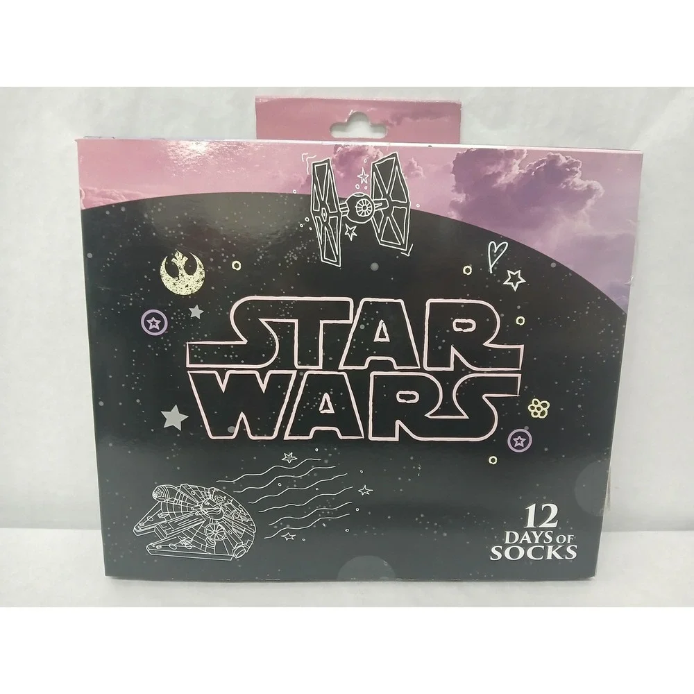 Star Wars 12‎ Days of Socks Advent Calendar 4 Crew 8 Low Cut Sock Set Sz 4-10